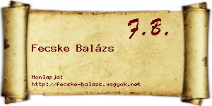 Fecske Balázs névjegykártya