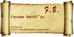 Fecske Balázs névjegykártya